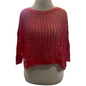 EXPRESS || Coral Pink Knit Crop Top Sweater || size Small